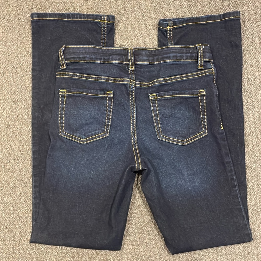 Cat & Jack Girls' Mid-Rise Bootcut Super Stretch Jeans Dark Wash - size 10 - Picture 8 of 11